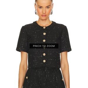 Chanel Black Tweed Jacket with Gold Buttons and matching pants Amanda Uprichard